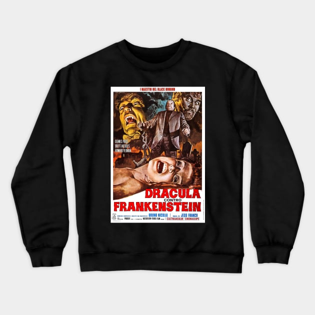 dracula vs frankenstein vs the werewolf Crewneck Sweatshirt by UNDER THE QUARTER